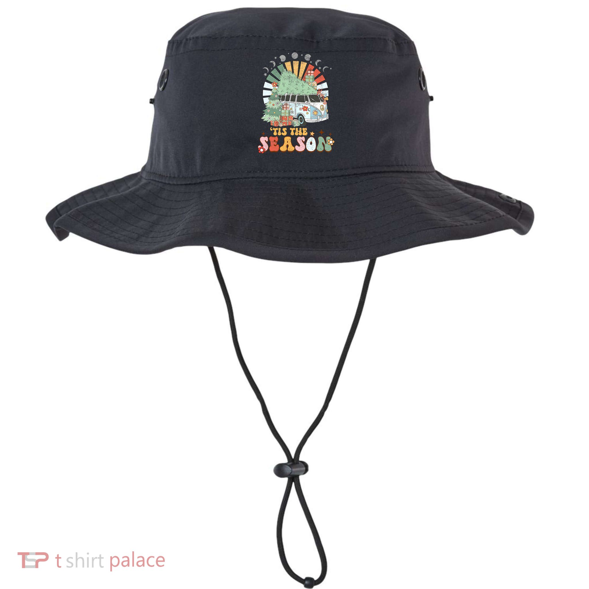 Tis' The Season Merry Camper Christmas Tree RV Camping Xmas Bucket Hat