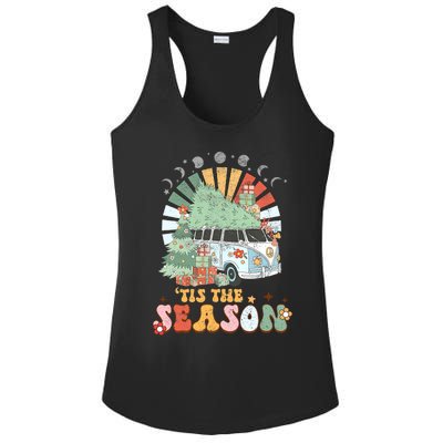 Tis' The Season Merry Camper Christmas Tree RV Camping Xmas Ladies PosiCharge Competitor Racerback Tank