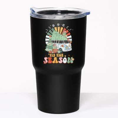 Tis' The Season Merry Camper Christmas Tree RV Camping Xmas Tumbler