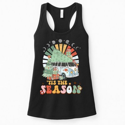 Tis' The Season Merry Camper Christmas Tree RV Camping Xmas Womens Tank Top
