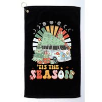Tis' The Season Merry Camper Christmas Tree RV Camping Xmas Golf Towel
