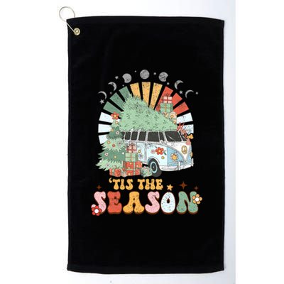 Tis' The Season Merry Camper Christmas Tree RV Camping Xmas Platinum Collection Golf Towel