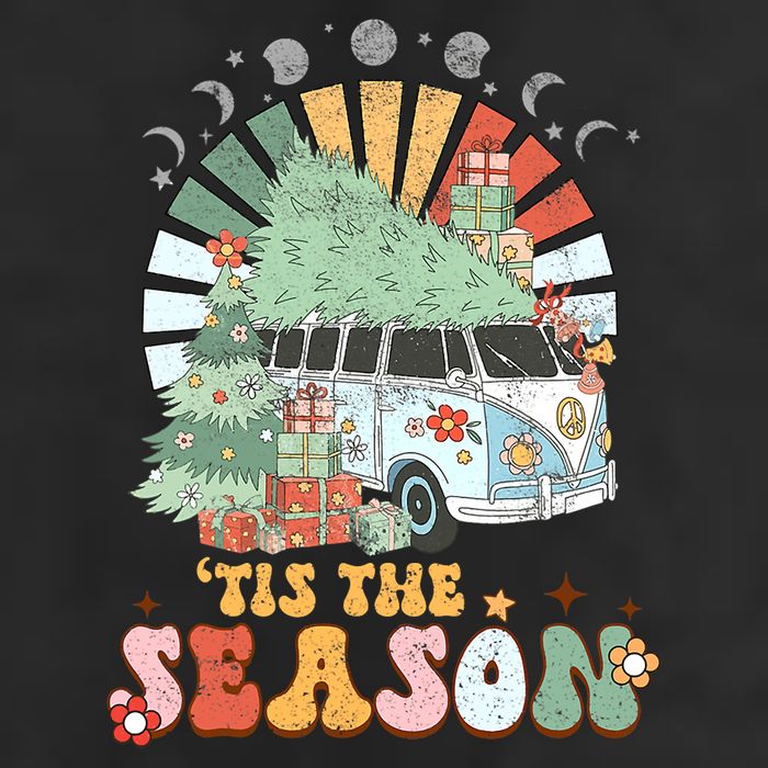 Tis' The Season Merry Camper Christmas Tree RV Camping Xmas Golf Towel