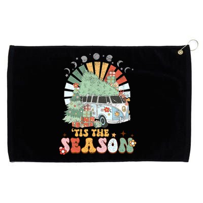 Tis' The Season Merry Camper Christmas Tree RV Camping Xmas Grommeted Golf Towel