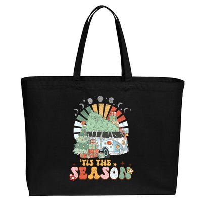 Tis' The Season Merry Camper Christmas Tree RV Camping Xmas Cotton Canvas Jumbo Tote