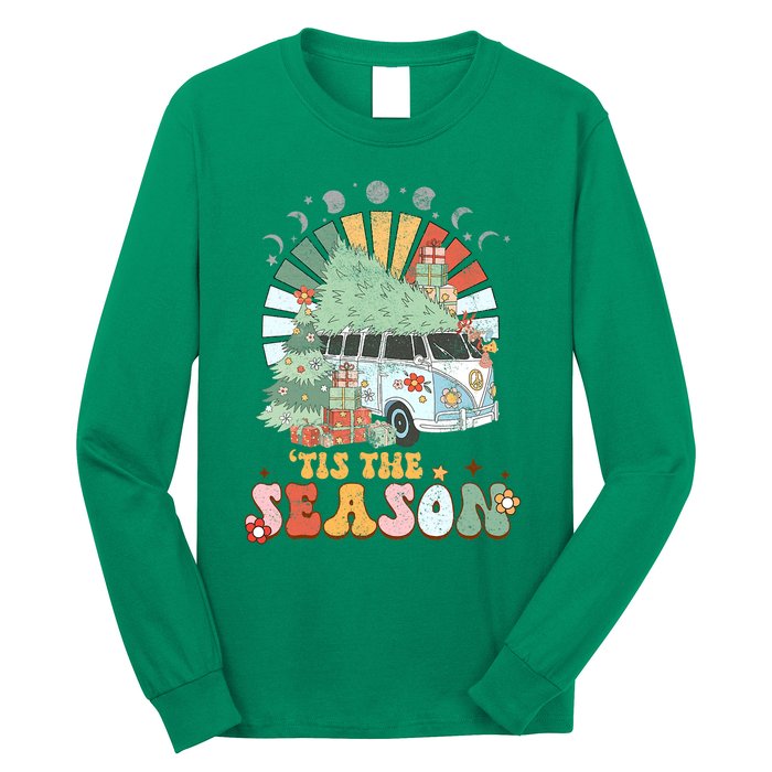 Tis' The Season Merry Camper Christmas Tree RV Camping Xmas Long Sleeve Shirt