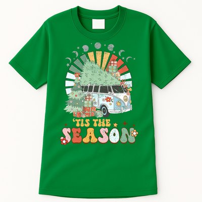 Tis' The Season Merry Camper Christmas Tree RV Camping Xmas Tall T-Shirt