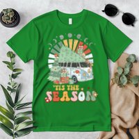 Tis' The Season Merry Camper Christmas Tree RV Camping Xmas Premium T-Shirt