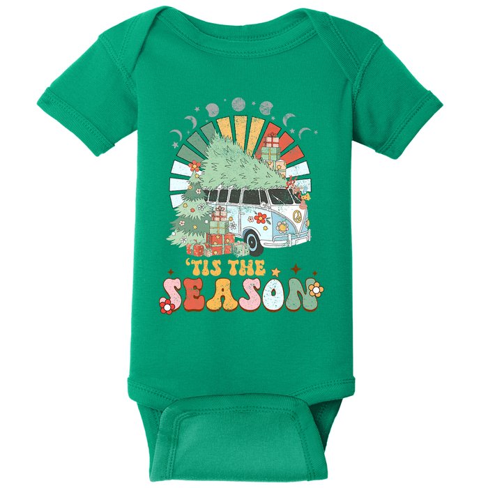 Tis' The Season Merry Camper Christmas Tree RV Camping Xmas Baby Bodysuit