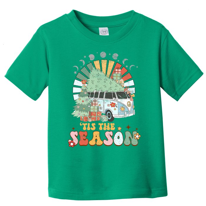 Tis' The Season Merry Camper Christmas Tree RV Camping Xmas Toddler T-Shirt