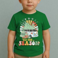 Tis' The Season Merry Camper Christmas Tree RV Camping Xmas Toddler T-Shirt