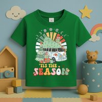 Tis' The Season Merry Camper Christmas Tree RV Camping Xmas Toddler T-Shirt
