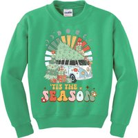 Tis' The Season Merry Camper Christmas Tree RV Camping Xmas Kids Sweatshirt