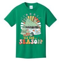 Tis' The Season Merry Camper Christmas Tree RV Camping Xmas Kids T-Shirt