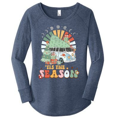 Tis' The Season Merry Camper Christmas Tree RV Camping Xmas Women's Perfect Tri Tunic Long Sleeve Shirt