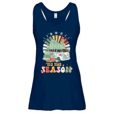 Tis' The Season Merry Camper Christmas Tree RV Camping Xmas Ladies Essential Flowy Tank