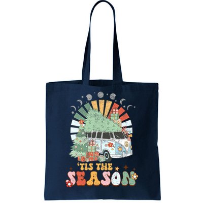 Tis' The Season Merry Camper Christmas Tree RV Camping Xmas Tote Bag