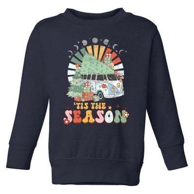 Tis' The Season Merry Camper Christmas Tree RV Camping Xmas Toddler Sweatshirt