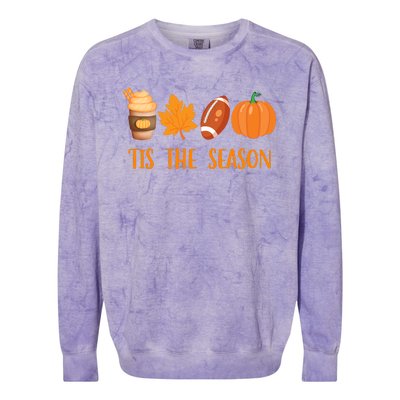 Tis The Season Festive Fall Lover Colorblast Crewneck Sweatshirt