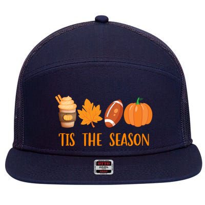 Tis The Season Festive Fall Lover 7 Panel Mesh Trucker Snapback Hat