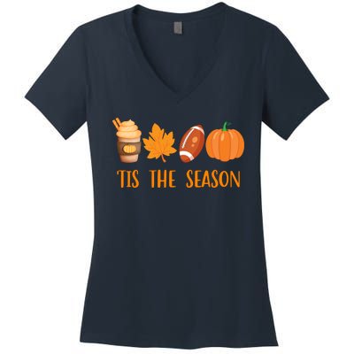 Tis The Season Festive Fall Lover Women's V-Neck T-Shirt