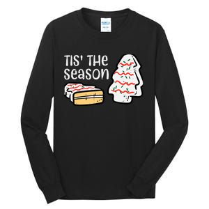 Tis The Season Christmas Tree Cake Xmas Tall Long Sleeve T-Shirt