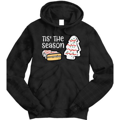 Tis The Season Christmas Tree Cake Xmas Tie Dye Hoodie