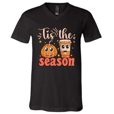 Tis The Season Pumpkin Spice Fall Vibes Autumn Season Thanksgiving Pumpkin Spice V-Neck T-Shirt