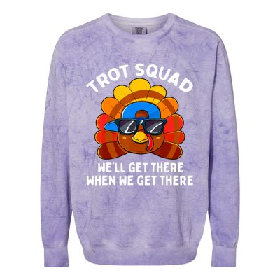 Turkey Trot Squad Thanksgiving Running Costume Colorblast Crewneck Sweatshirt