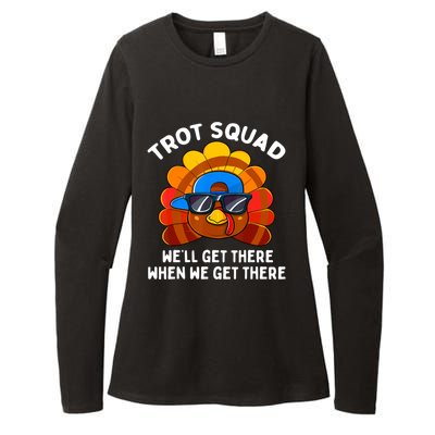 Turkey Trot Squad Thanksgiving Running Costume Womens CVC Long Sleeve Shirt