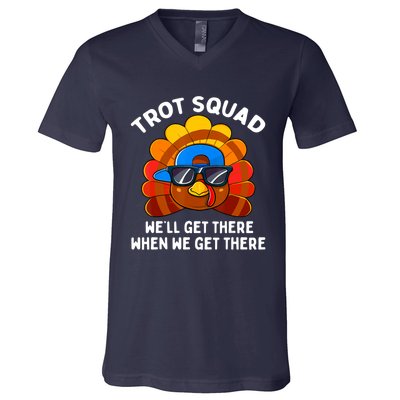 Turkey Trot Squad Thanksgiving Running Costume V-Neck T-Shirt