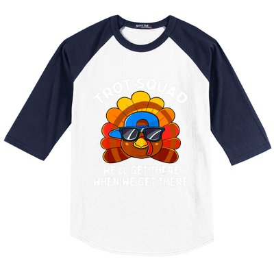 Turkey Trot Squad Thanksgiving Running Costume Baseball Sleeve Shirt