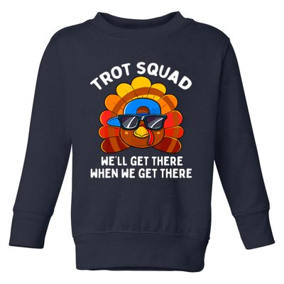 Turkey Trot Squad Thanksgiving Running Costume Toddler Sweatshirt