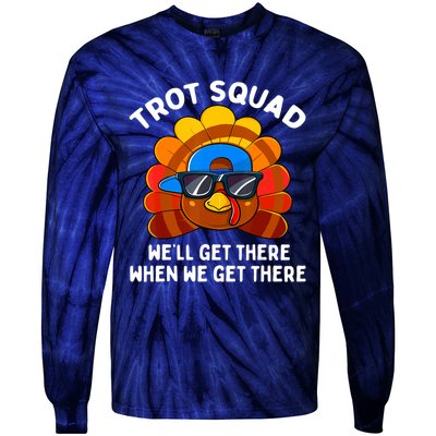 Turkey Trot Squad Thanksgiving Running Costume Tie-Dye Long Sleeve Shirt