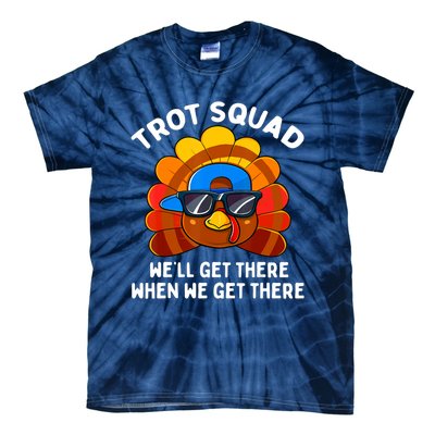 Turkey Trot Squad Thanksgiving Running Costume Tie-Dye T-Shirt