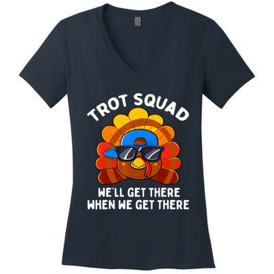 Turkey Trot Squad Thanksgiving Running Costume Women's V-Neck T-Shirt