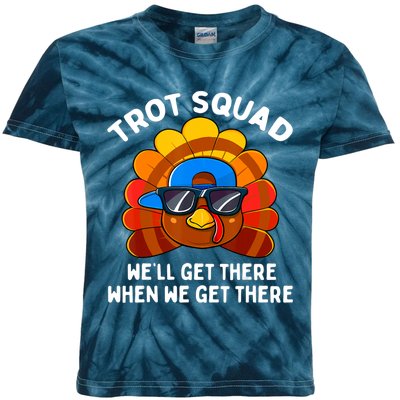 Turkey Trot Squad Thanksgiving Running Costume Kids Tie-Dye T-Shirt