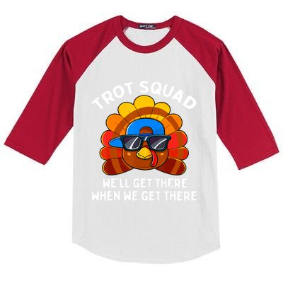 Turkey Trot Squad Thanksgiving Running Costume Kids Colorblock Raglan Jersey