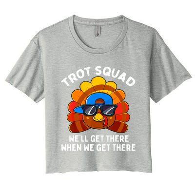 Turkey Trot Squad Thanksgiving Running Costume Women's Crop Top Tee