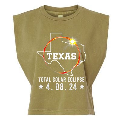 Texas Total Solar Eclipse April 8 2024 Texas Solar Eclipse Garment-Dyed Women's Muscle Tee