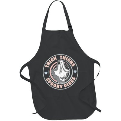 Thick Thighs Spooky Vibes Funny Halloween Ghost Pastel Goth Apron