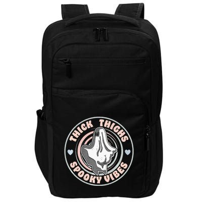 Thick Thighs Spooky Vibes Funny Halloween Ghost Pastel Goth Impact Tech Backpack