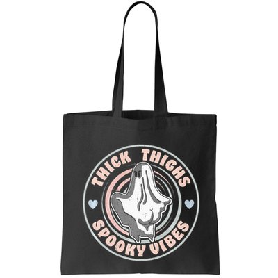 Thick Thighs Spooky Vibes Funny Halloween Ghost Pastel Goth Bag
