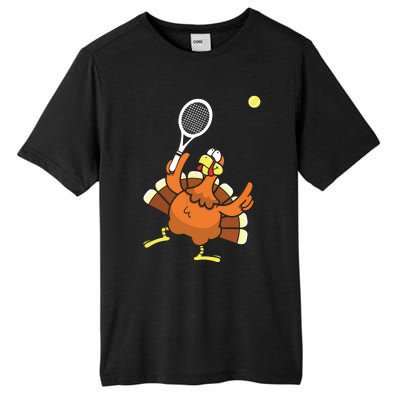 Turkey Tennis Sunset Retro Thanksgiving Sport Tall Fusion ChromaSoft Performance T-Shirt