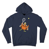 Turkey Tennis Sunset Retro Thanksgiving Sport Hoodie