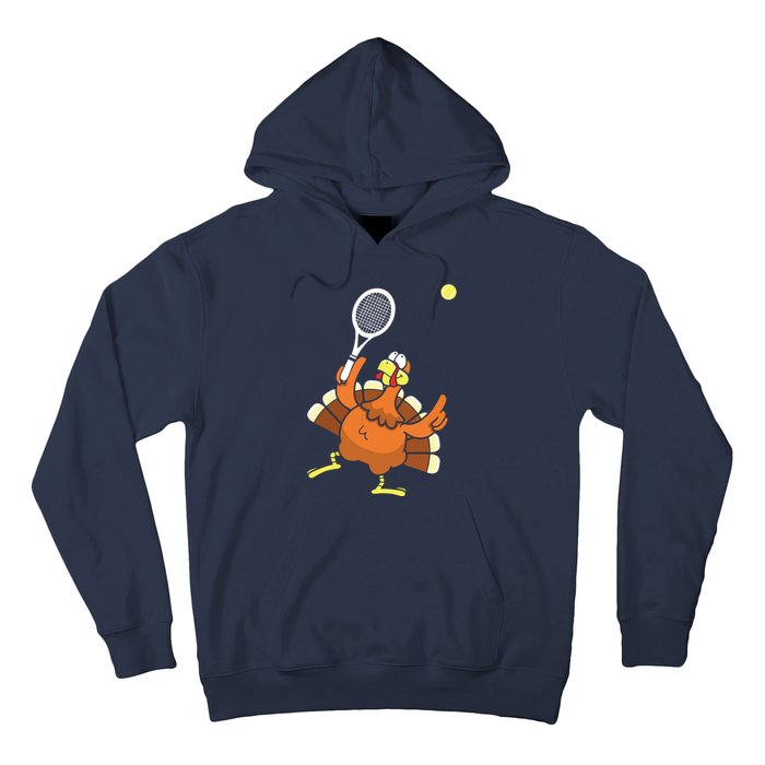 Turkey Tennis Sunset Retro Thanksgiving Sport Hoodie