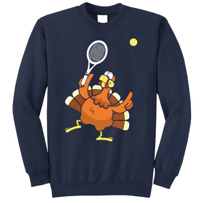 Turkey Tennis Sunset Retro Thanksgiving Sport Sweatshirt