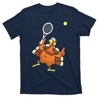 Turkey Tennis Sunset Retro Thanksgiving Sport T-Shirt