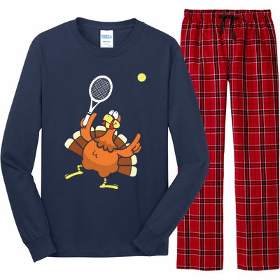 Turkey Tennis Sunset Retro Thanksgiving Sport Long Sleeve Pajama Set