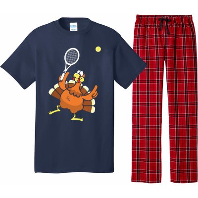 Turkey Tennis Sunset Retro Thanksgiving Sport Pajama Set